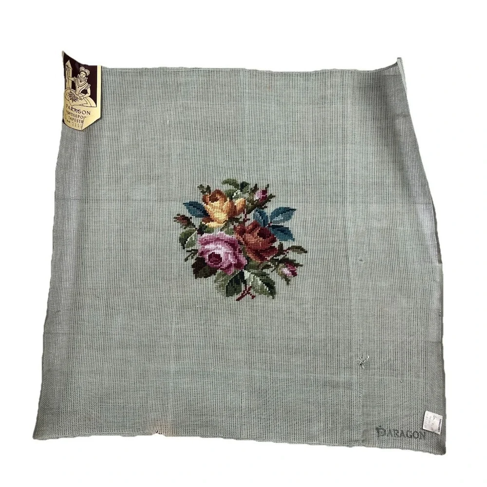 Paragon Needlepoint Tapestry Finished Floral Piece Art. 2100 B 7145 Embroidery